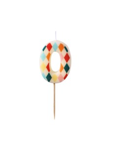 PartyDeco Kaars Ruit Nummer 0 //