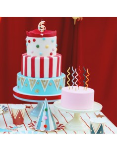 PartyDeco Verjaardag Kaarsen Curly Regenboog -12st- 2