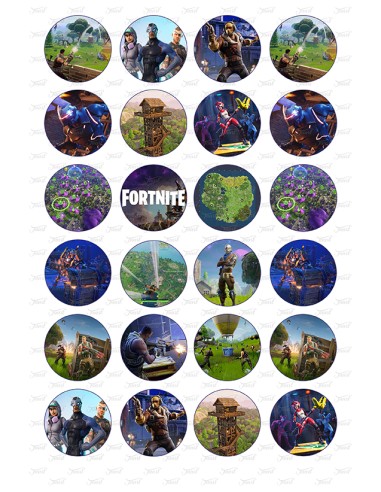 Eetbare Print Fortnite Mini Cupcakes- 4cm