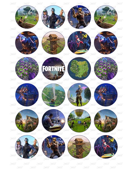 Eetbare Print Fortnite Mini Cupcakes- 4cm