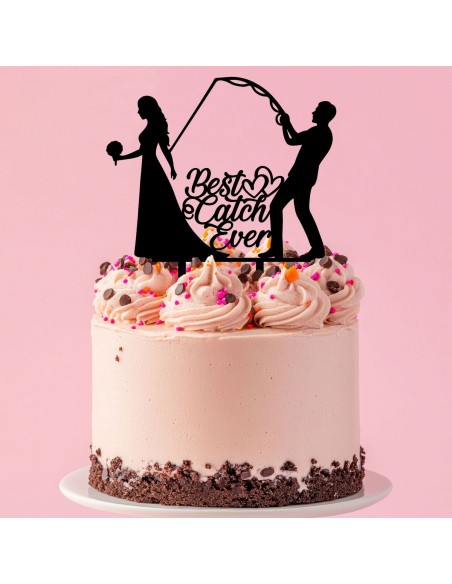 Taarttopper op Maat: Bruidspaar Best Catch Ever