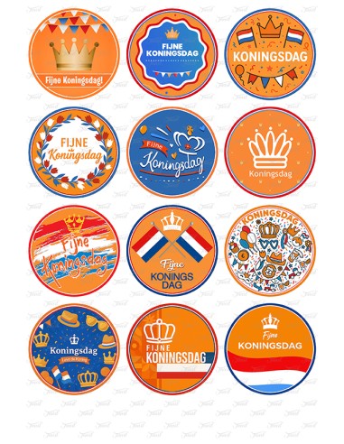 Eetbare Print Koningsdag Cupcakes - 6cm