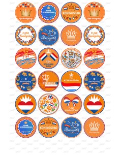 Eetbare Print Koningsdag Mini Cupcakes - 4cm
