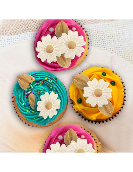 Dekora Ouwel Bloemen en Blad Goud -10st-