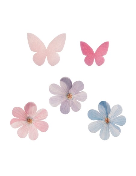 Dekora Ouwel Bloemen & Vlinders Pastel Mix -8st-