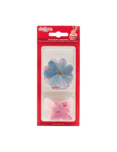 Dekora Ouwel Bloemen & Vlinders Pastel Mix -8st-