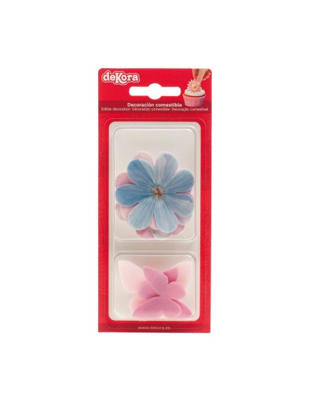 Dekora Ouwel Bloemen & Vlinders Pastel Mix -8st-