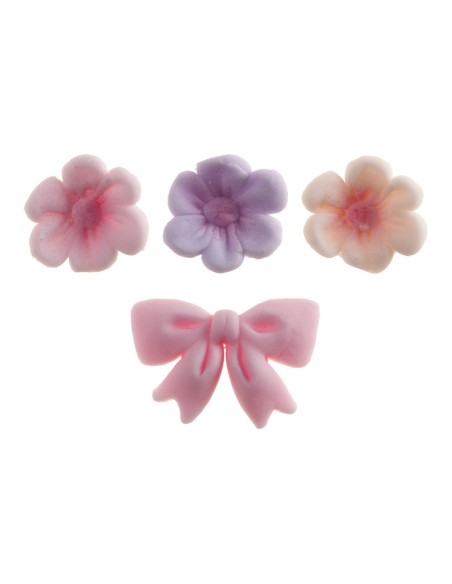 Dekora Suikerbloemen & Strikjes Pastel Roze -10st-