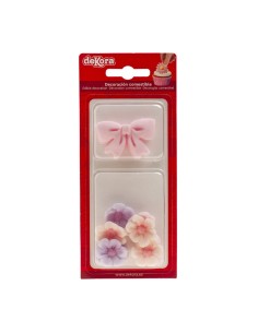 Dekora Suikerbloemen & Strikjes Pastel Roze -10st- 2