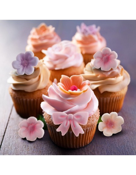 Dekora Suikerbloemen & Strikjes Pastel Roze -10st-