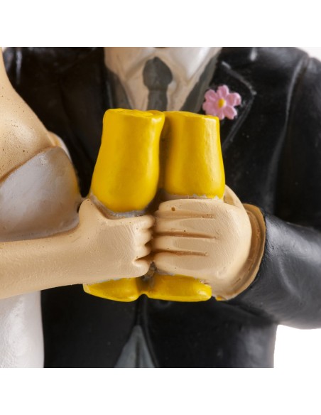 Dekora Bruidspaar Bruidegom met Glas en Kus -16cm-