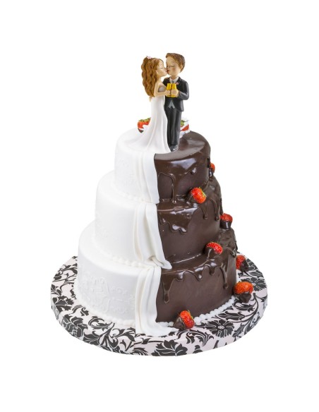 Dekora Bruidspaar Bruidegom met Glas en Kus -16cm-