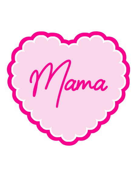 3D Uitsteker op Maat: Mama in Hart met Stempel