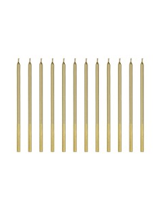 PartyDeco Verjaardag Kaarsen Goud -12st-