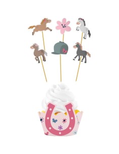 Cupcake Decoratie Set Happy Horses -6st-