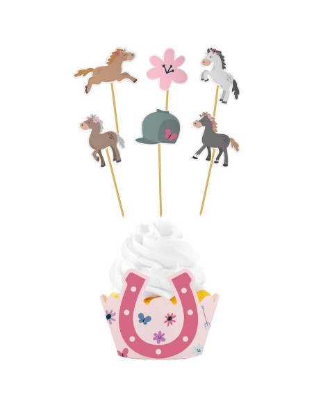 Cupcake Decoratie Set Happy Horses -6st-