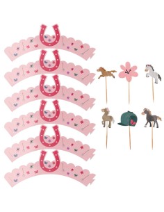 Cupcake Decoratie Set Happy Horses -6st- 2