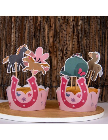 Cupcake Decoratie Set Happy Horses -6st-