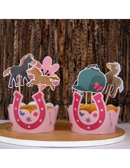 Cupcake Decoratie Set Happy Horses -6st-