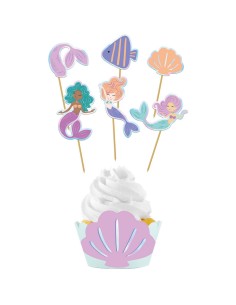 Cupcake Decoratie Set Magic Mermaids -6st-