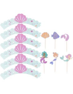 Cupcake Decoratie Set Magic Mermaids -6st- 2