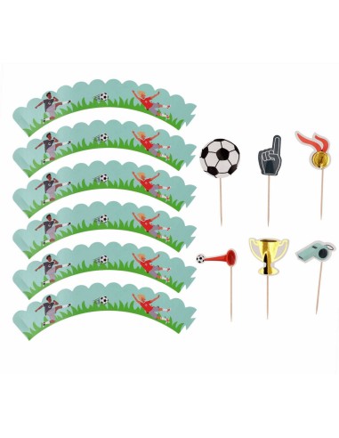 Cupcake Decoratie Set Fantastic Footbal -6st-