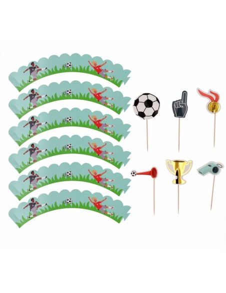 Cupcake Decoratie Set Fantastic Footbal -6st-