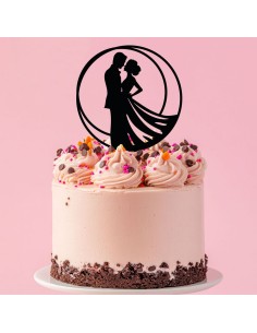 Taarttopper op Maat: Bruidspaar Rond