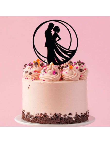 Taarttopper op Maat: Bruidspaar Rond