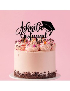 Taarttopper op Maat: Geslaagd Hoedje met Naam