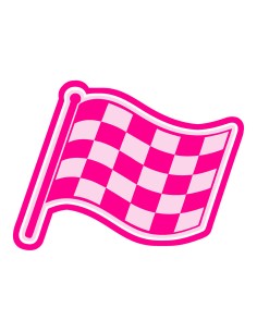 3D Uitsteker op Maat: Race Vlag met Stempel