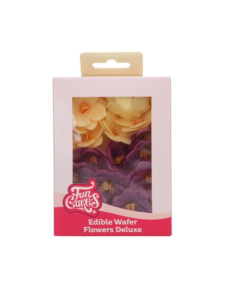 FunCakes Ouwel Bloemen Hortensia Paars/Geel Klein -18st-