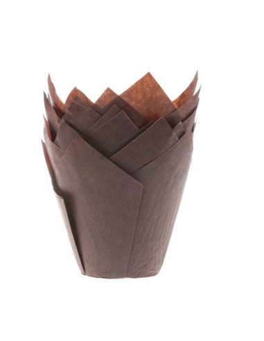 House of Marie Muffin Cups Tulp Bruin -36st //