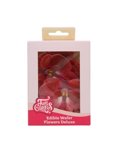 FunCakes Ouwel Bloemen Orchidee Rood Groot -10st-