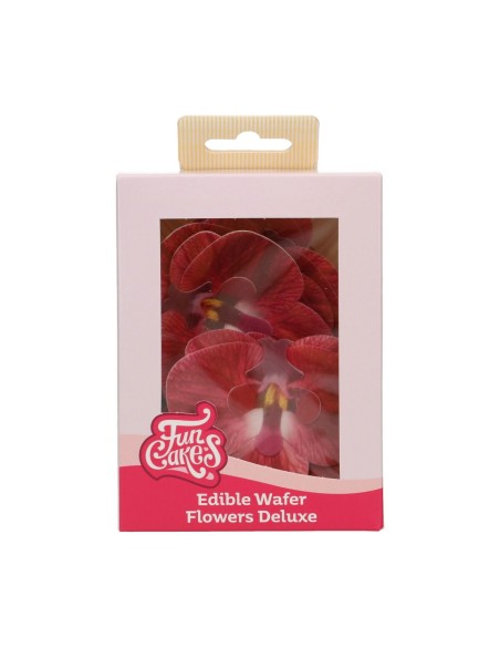FunCakes Ouwel Bloemen Orchidee Rood Groot -10st-
