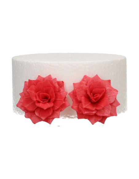 FunCakes Ouwel Bloemen Rose Rosalia Rood Medium -15st-