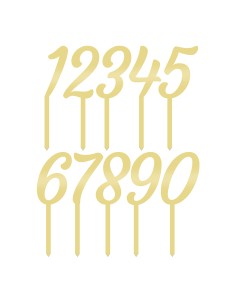 CakeDeco Acryl Cijfers Mini 0 tm 9 - Diverse Kleuren -10st-