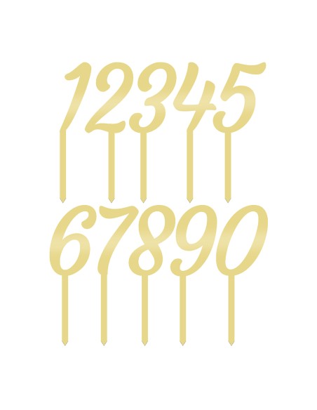 CakeDeco Acryl Cijfers Mini 0 tm 9 - Diverse Kleuren -10st-