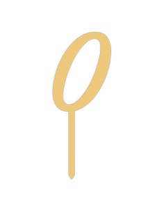 CakeDeco Taarttopper Cijfer 0 - Metallic Goud - 10cm