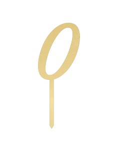CakeDeco Taarttopper Cijfer 0 - Spiegel Goud - 10cm