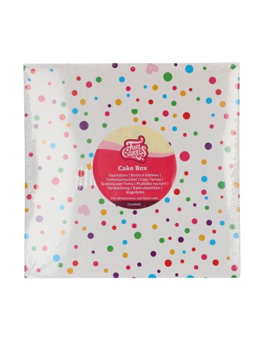 FunCakes Taartdoos Confetti 25x25x15cm -1st-