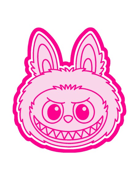 3D Uitsteker op Maat: Labubu Hoofd met Stempel