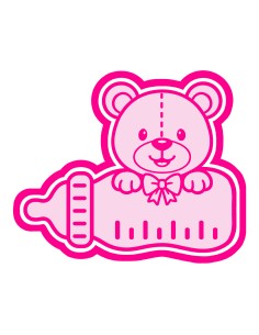 3D Uitsteker op Maat: Beertje met Fles met Stempel