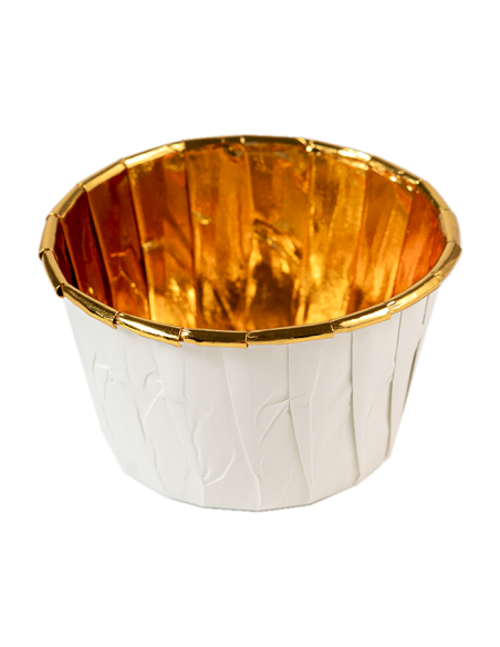 Baking Case Cup Wit/Goud MINI -50st-