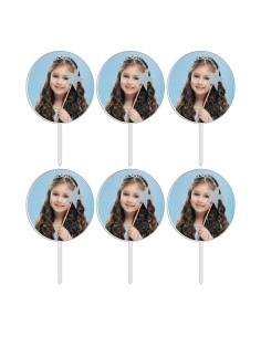 Full Colour Cupcaketoppers Eigen Foto: Rond 5 cm -6st-