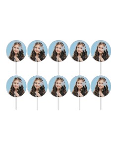 Full Colour Cupcaketoppers Eigen Foto: Rond 3,5 cm -10st-