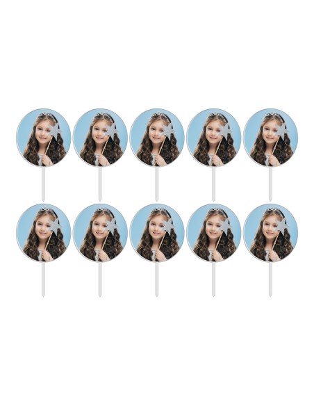 Full Colour Cupcaketoppers Eigen Foto: Rond 3,5 cm -10st-