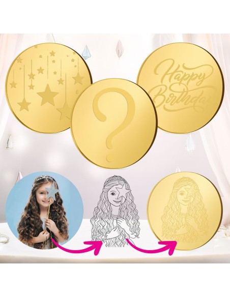 Taarttopper Front Eigen Ontwerp Gravure: Rond - 10 cm