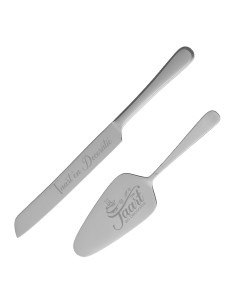 Taartschep & Mes Gegraveerd RVS