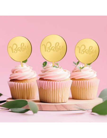 Cupcaketoppers op Maat: Baby Rond